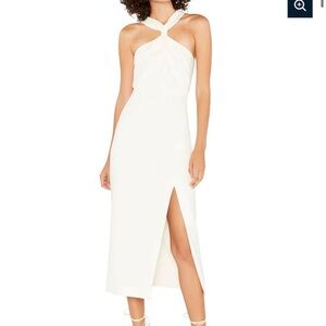 Likely Avie White Halter Midi Dress